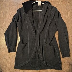 Gray Open Front Cardigan